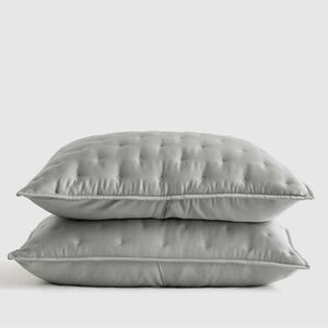Quince Bamboo dream quilted sham set in Eucalyptus color- King size shams (2)